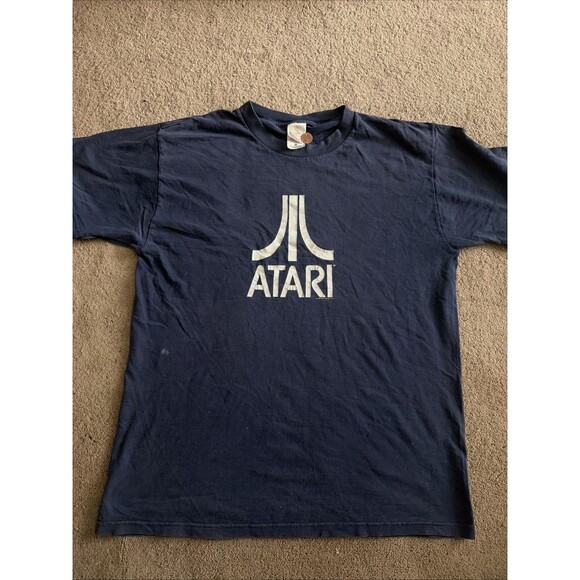 Fruit of the Loom Other - VTG 2000 ATARI Logo SHIRT Large Dark Blue Y2K